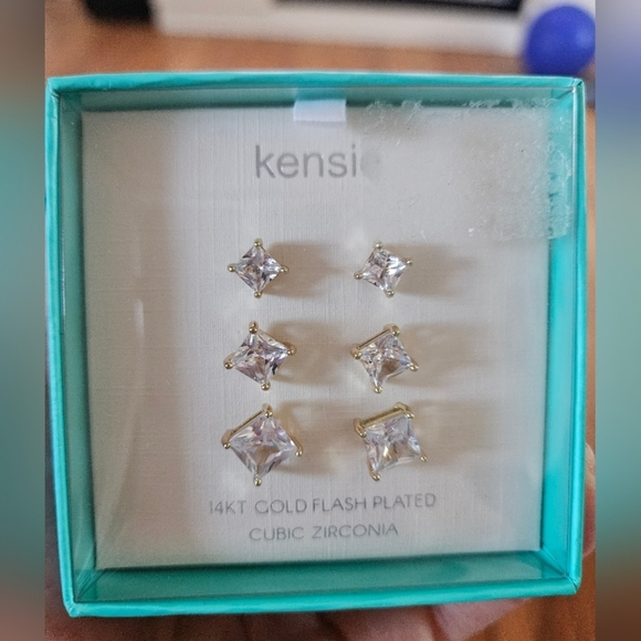 Kensie 14k Gold Plated Earrings - Picture 3 of 3